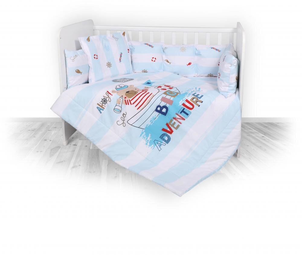 LORELLI Set lenjerie pat bumbac ranforce 7 piese Lili Adventure Blue
