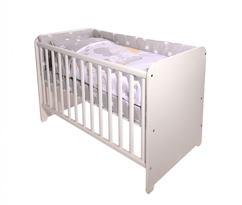 LORELLI Set lenjerie pat Smile bumbac ranforce Elephant Grey Stars 60 x 120 cm