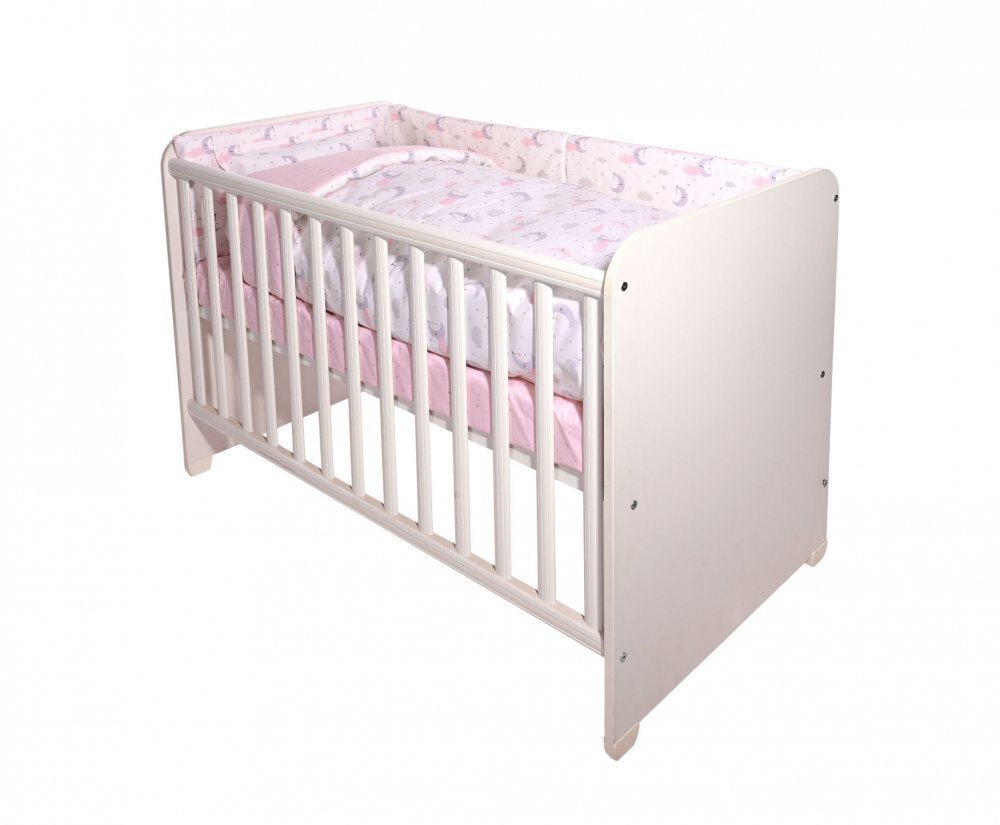 LORELLI Set lenjerie pat Smile bumbac ranforce Pink Moons Stars 60 x 120 cm