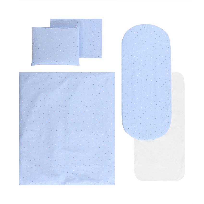 LORELLI Set lenjerie pentru carucior cu protectie impermeabila 7 piese Blue Sky