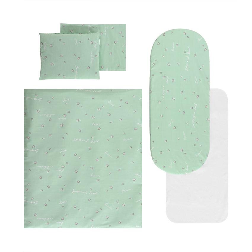 LORELLI Set lenjerie pentru carucior cu protectie impermeabila 7 piese Green SleepDream
