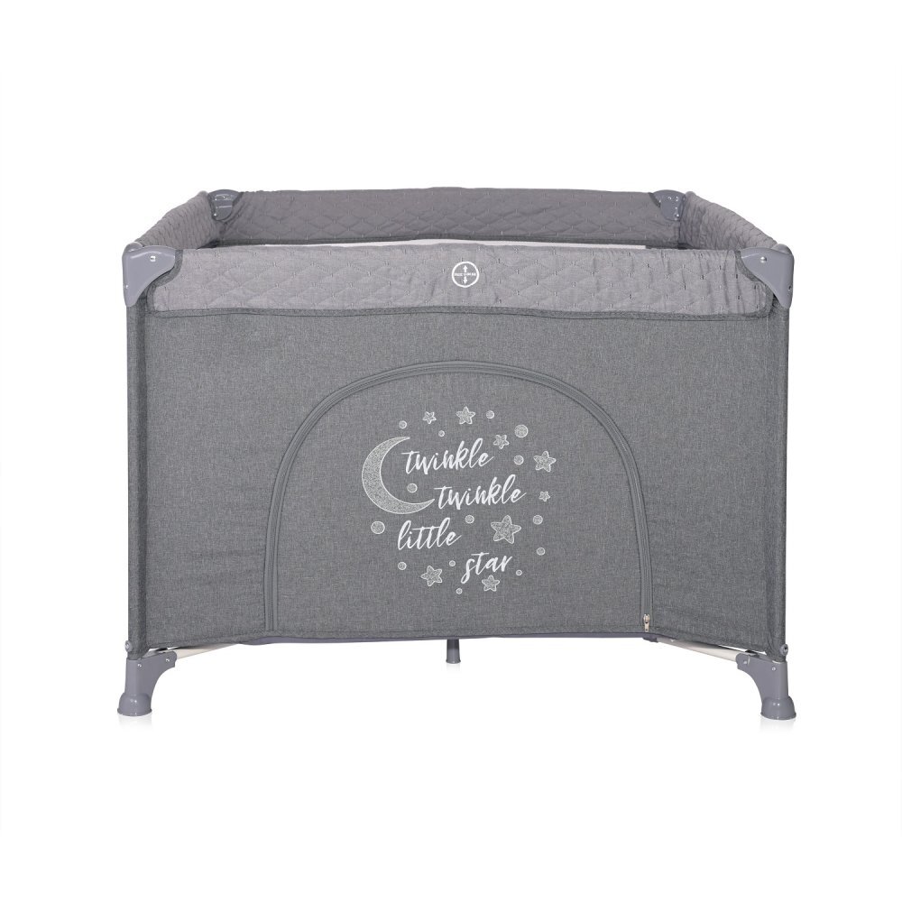 LORELLI Tarc de joaca pentru copii Lorello Sunny Playground Cool Grey Star deschidere laterala cu fermoar geanta de transport