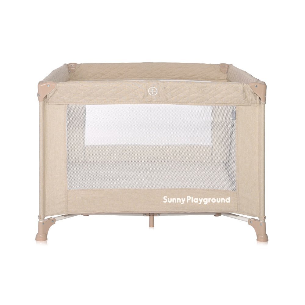 LORELLI Tarc de joaca pentru copii Lorello Sunny Playground Fog Beige Star deschidere laterala cu fermoar geanta de transport