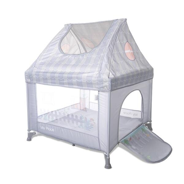 LORELLI Tarc de joaca pentru copii My Place Grey tip casuta 100 x 100 x 125 cm