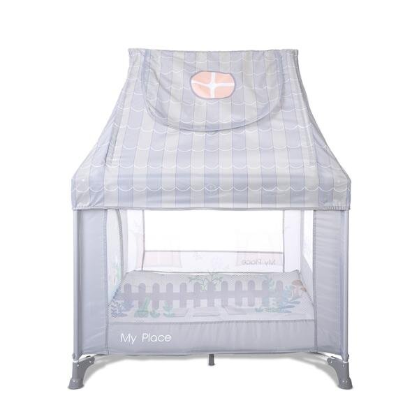 LORELLI Tarc de joaca pentru copii My Place Grey tip casuta 100 x 100 x 125 cm