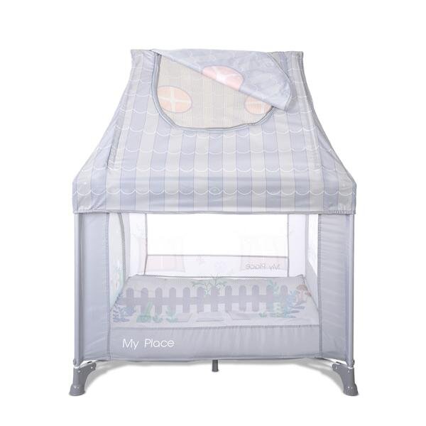 LORELLI Tarc de joaca pentru copii My Place Grey tip casuta 100 x 100 x 125 cm