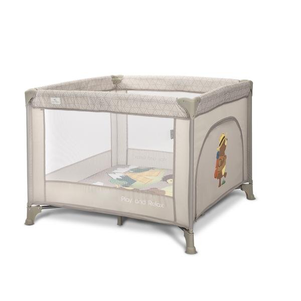 LORELLI Tarc de joaca Play N Relax Beige Camping 100x100x75 cm deschidere laterala cu fermoar geanta de transport