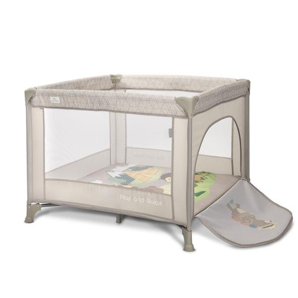 LORELLI Tarc de joaca Play N Relax Beige Camping 100x100x75 cm deschidere laterala cu fermoar geanta de transport