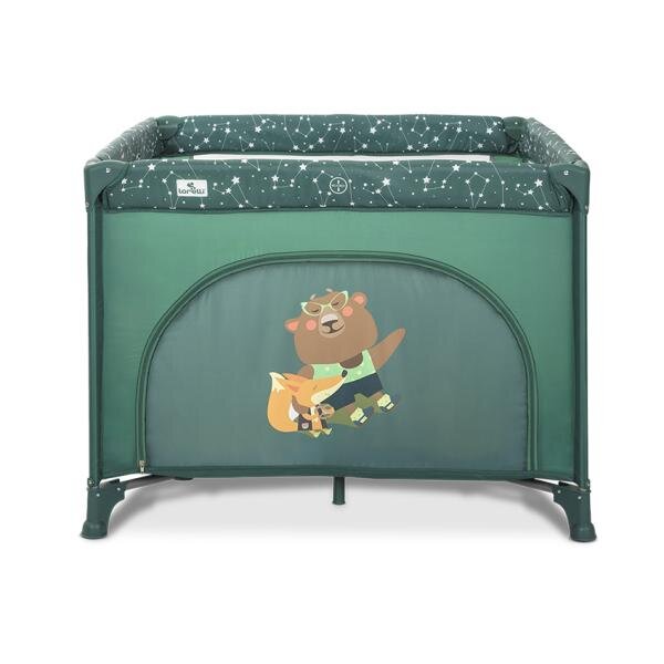 LORELLI Tarc de joaca Play N Relax Green Night 100x100x75 cm deschidere laterala cu fermoar geanta de transport