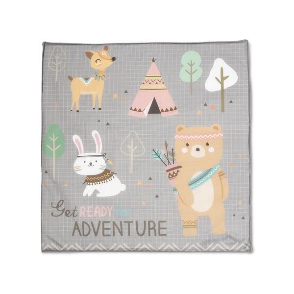 LORELLI Tarc de joaca Play N Relax Grey Adventure 100x100x75 cm deschidere laterala cu fermoar geanta de transport
