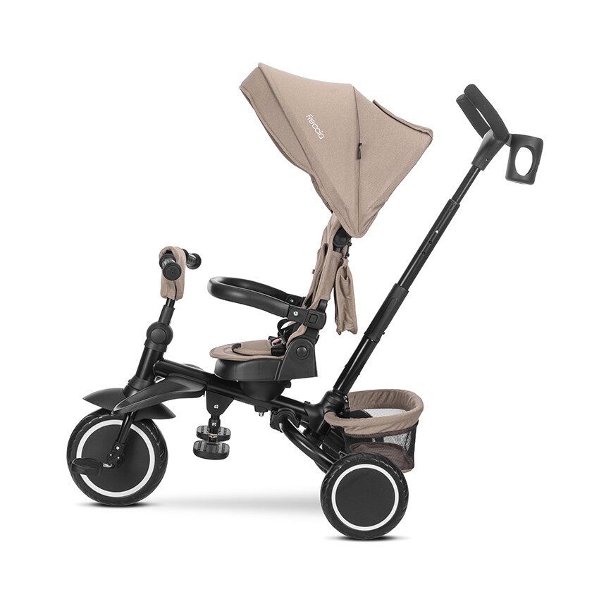 LORELLI Tricicleta pentru copii Freccia Beige multifunctionala pliabila sezut rotativ 360 grade greutate admisa 25 kg roti Eva