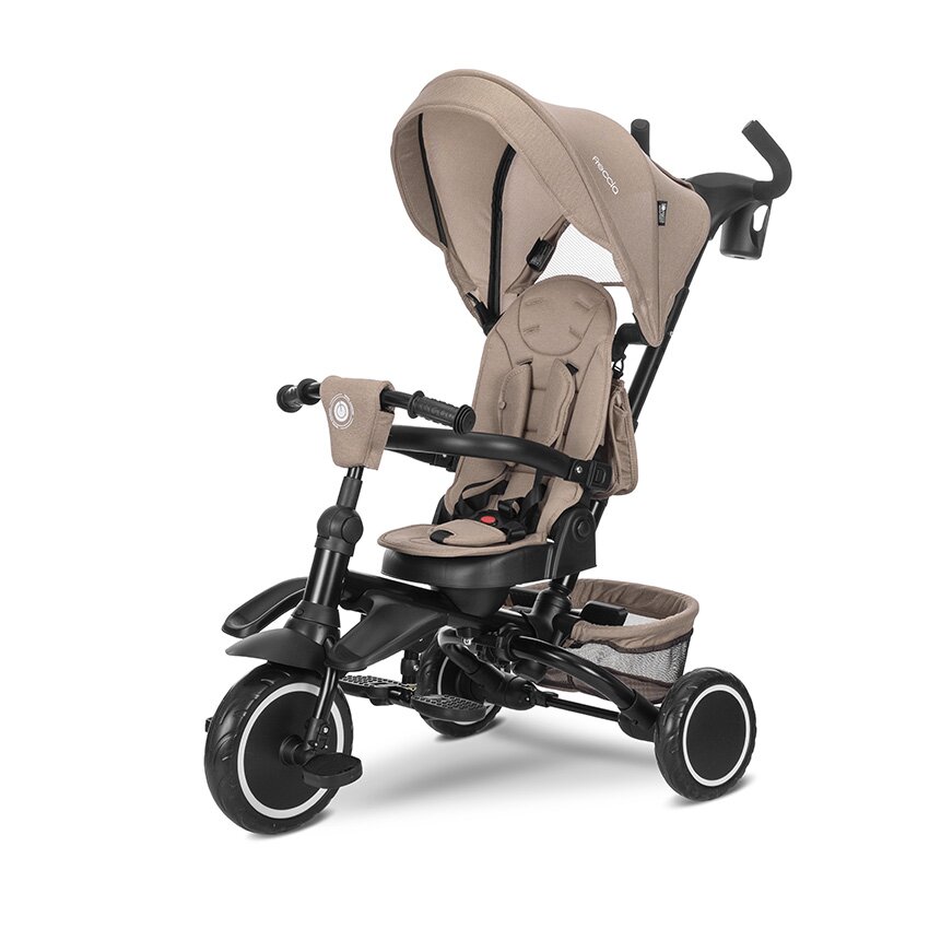 LORELLI Tricicleta pentru copii Freccia Beige multifunctionala pliabila sezut rotativ 360 grade greutate admisa 25 kg roti Eva