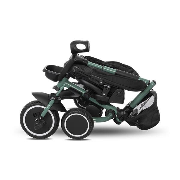 LORELLI Tricicleta pentru copii Freccia Black Green multifunctionala pliabila sezut rotativ 360 grade greutate admisa 25 kg roti Eva