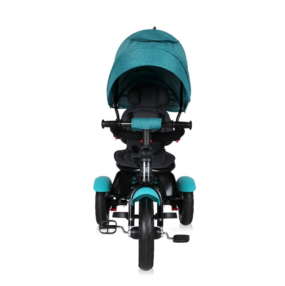 LORELLI Tricicleta pentru copii Neo Air Green Luxe 4 in 1 multifunctionala roti mari gonflabile spatar inalt reglabil sezut rotativ 2 tipuri de suport pentru picioare si dispozitiv de franare