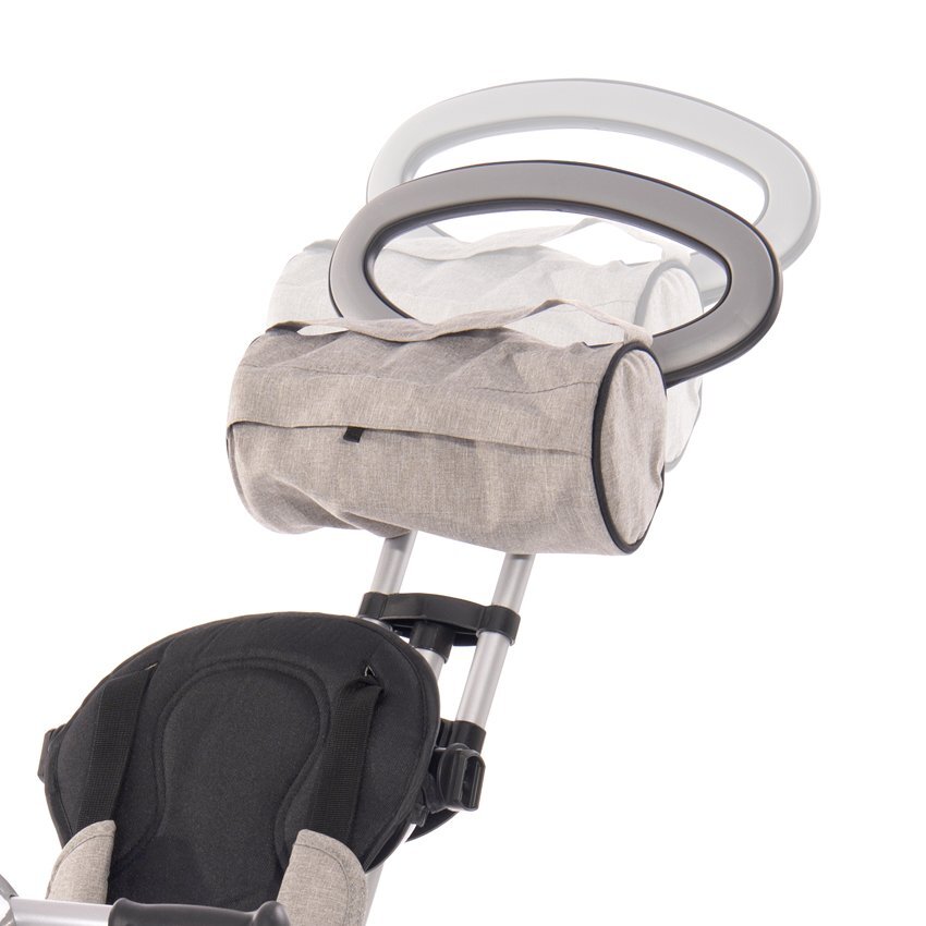 LORELLI Tricicleta pentru copii One Grey control al directiei sezut reglabil copertina scaunel cu husa moale si roti mari silentioase