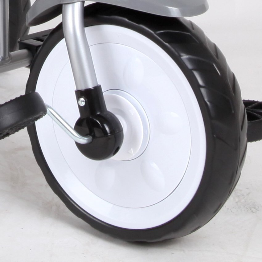 LORELLI Tricicleta pentru copii One Grey control al directiei sezut reglabil copertina scaunel cu husa moale si roti mari silentioase