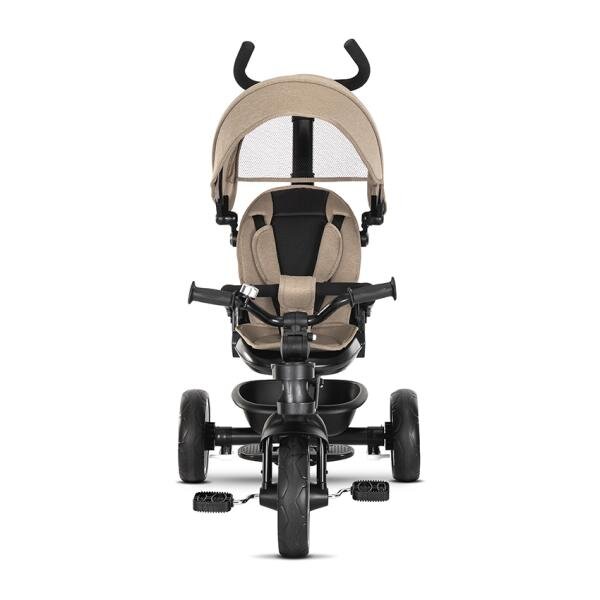 LORELLI Tricicleta pentru copii Tino Beige cu sezut rotativ 360 grade scaun rabatabil control parental greutate admisa 25 kg