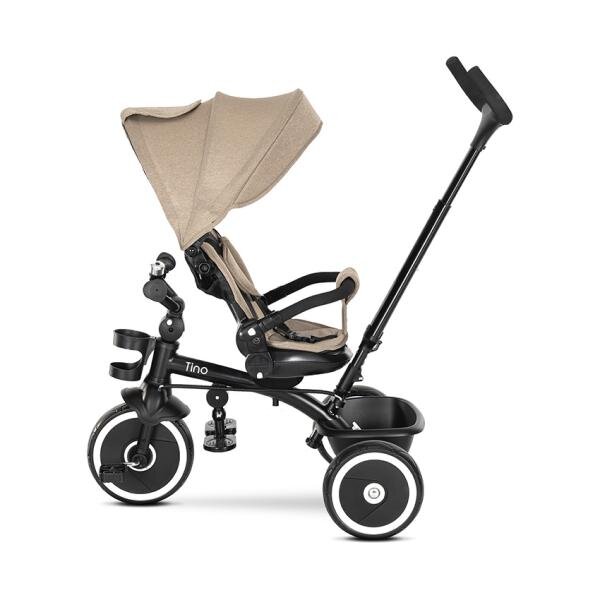 LORELLI Tricicleta pentru copii Tino Beige cu sezut rotativ 360 grade scaun rabatabil control parental greutate admisa 25 kg