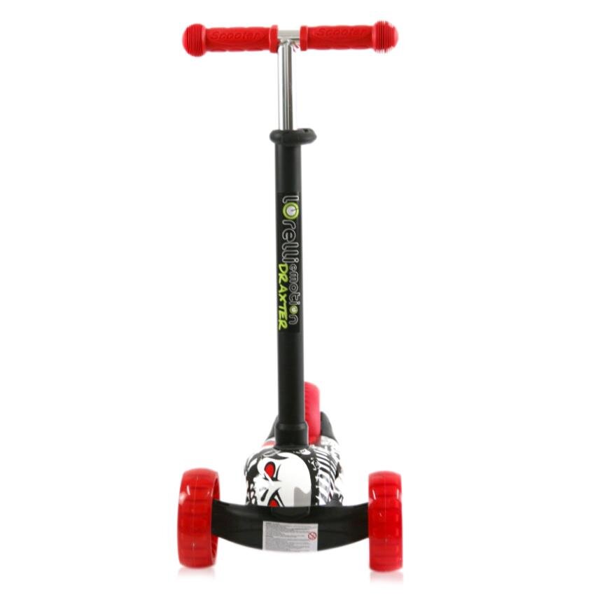 LORELLI Trotineta pentru copii Draxter Black Graffiti ghidon reglabil roti din silicon cu Led greutate admisa 20 kg 3 ani+