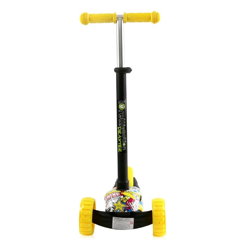 LORELLI Trotineta pentru copii Draxter Graffiti Smile ghidon reglabil roti din silicon cu Led greutate admisa 20 kg 3 ani+