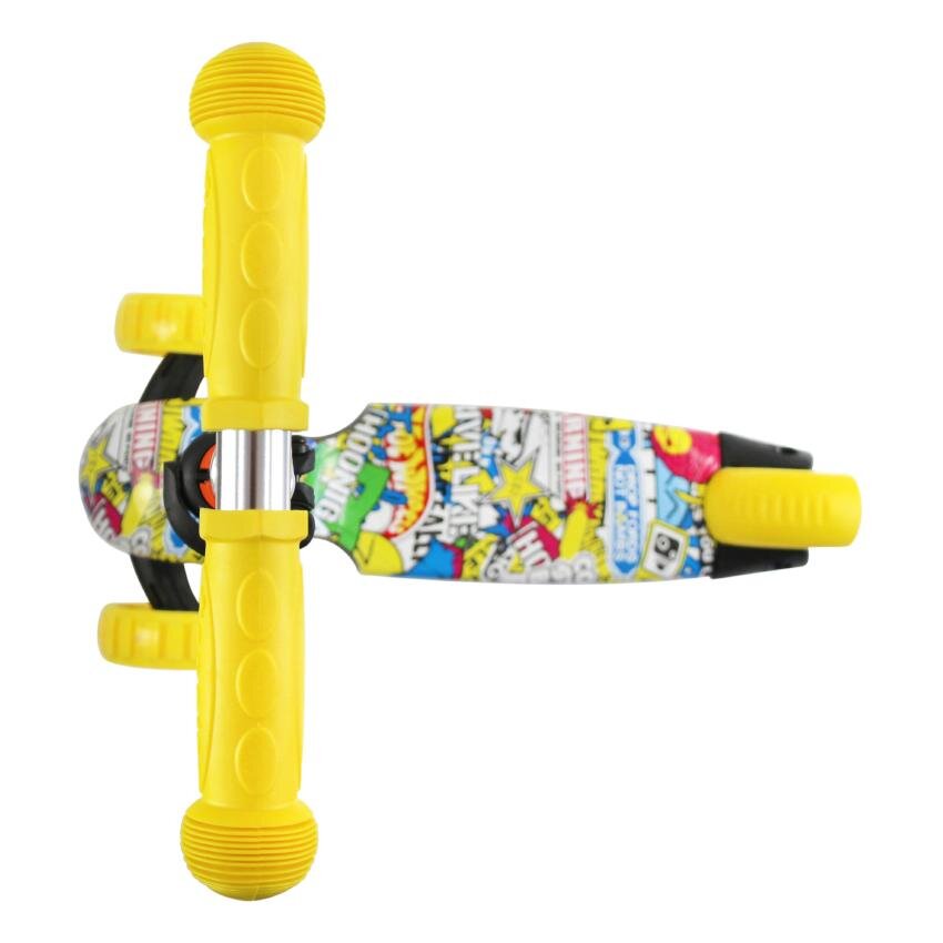 LORELLI Trotineta pentru copii Draxter Graffiti Smile ghidon reglabil roti din silicon cu Led greutate admisa 20 kg 3 ani+