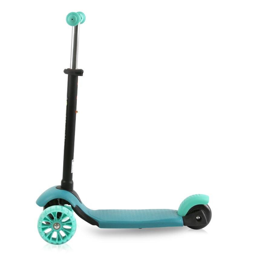 LORELLI Trotineta pentru copii Draxter Mint Green ghidon reglabil roti din silicon cu Led greutate admisa 20 kg 3 ani+