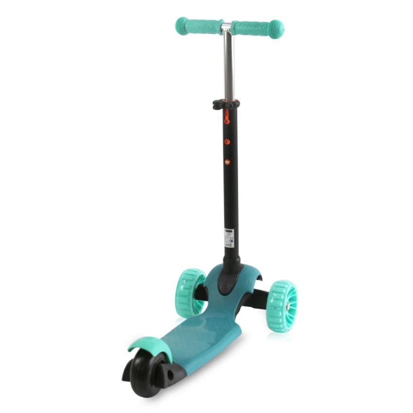 LORELLI Trotineta pentru copii Draxter Mint Green ghidon reglabil roti din silicon cu Led greutate admisa 20 kg 3 ani+