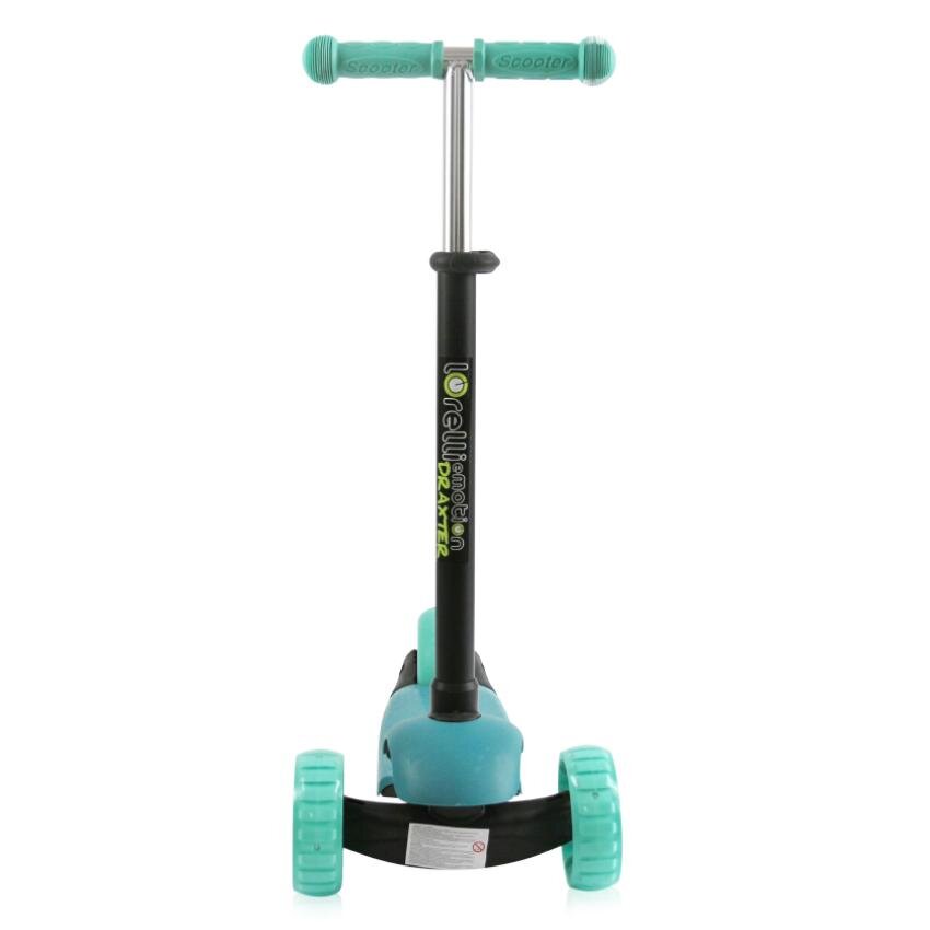 LORELLI Trotineta pentru copii Draxter Mint Green ghidon reglabil roti din silicon cu Led greutate admisa 20 kg 3 ani+