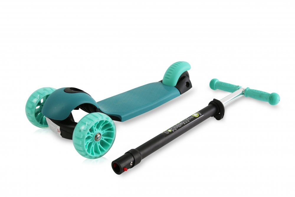 LORELLI Trotineta pentru copii Draxter Mint Green ghidon reglabil roti din silicon cu Led greutate admisa 20 kg 3 ani+