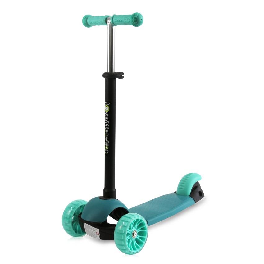 LORELLI Trotineta pentru copii Draxter Mint Green ghidon reglabil roti din silicon cu Led greutate admisa 20 kg 3 ani+