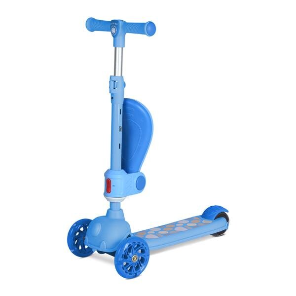 LORELLI Trotineta pentru copii Jetster Plus Blue 3 ani+ pana la 20 kg scaun pliabil si reglabil roti din poliuretan cu led