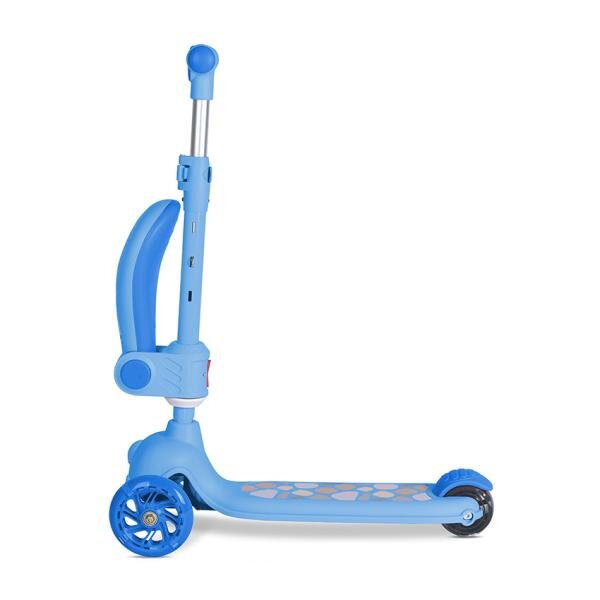 LORELLI Trotineta pentru copii Jetster Plus Blue 3 ani+ pana la 20 kg scaun pliabil si reglabil roti din poliuretan cu led