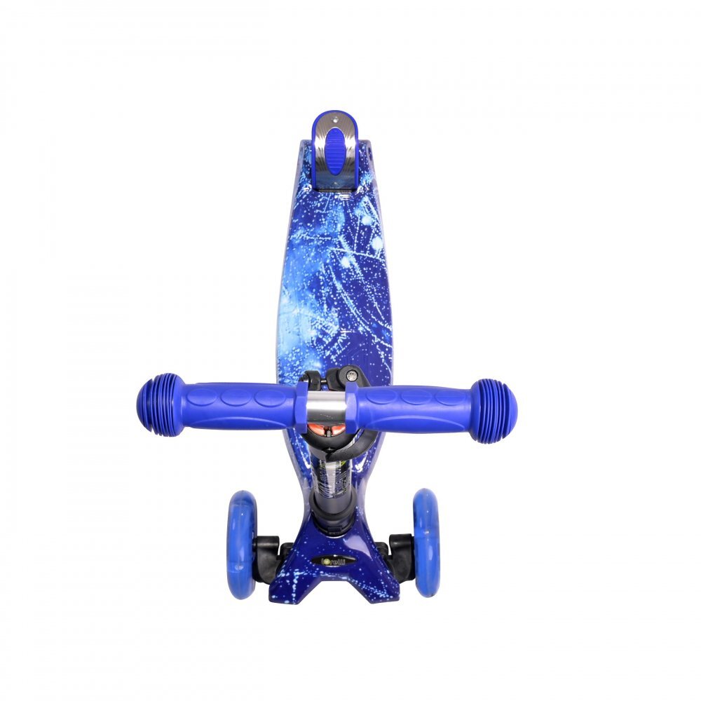 LORELLI Trotineta pentru copii Rapid Blue Cosmos 4 roti LED ghidon reglabil pliabila greutate suportata 50 kg varsta 5 ani+