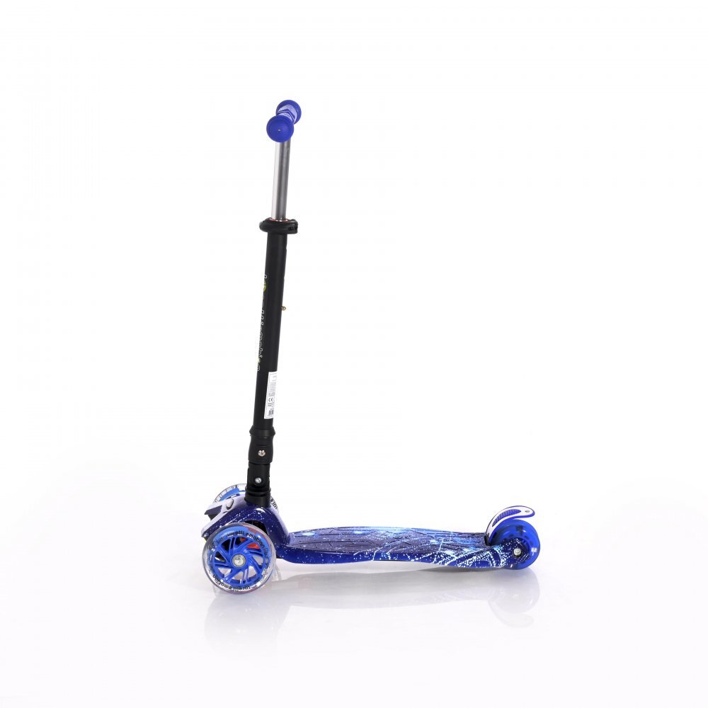 LORELLI Trotineta pentru copii Rapid Blue Cosmos 4 roti LED ghidon reglabil pliabila greutate suportata 50 kg varsta 5 ani+