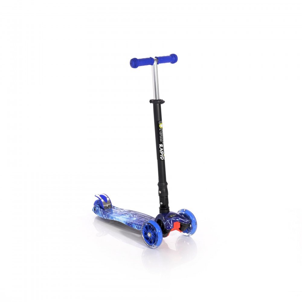 LORELLI Trotineta pentru copii Rapid Blue Cosmos 4 roti LED ghidon reglabil pliabila greutate suportata 50 kg varsta 5 ani+