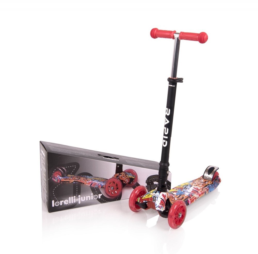 LORELLI Trotineta pentru copii Rapid City 4 roti LED ghidon reglabil pliabila greutate suportata 50 kg varsta 5 ani+