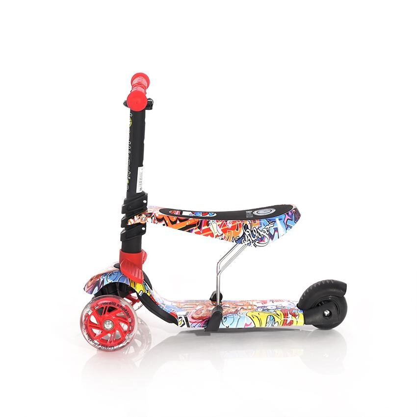LORELLI Trotineta pentru copii Smart Graffiti 3 roti LED scaun reglabil si detasabil ghidon reglabil greutate suportata 20 kg varsta 3 ani+