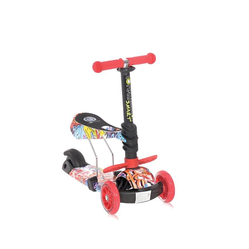 LORELLI Trotineta pentru copii Smart Graffiti 3 roti LED scaun reglabil si detasabil ghidon reglabil greutate suportata 20 kg varsta 3 ani+