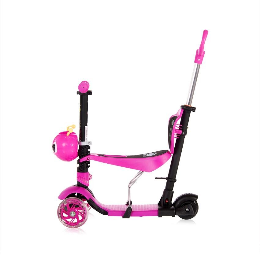 LORELLI Trotineta pentru copii Smart Plus Pink 3 roti cu LED scaun reglabil si detasabil maner parental reglabil ghidon reglabil greutate suportata 20 kg varsta 3 ani+