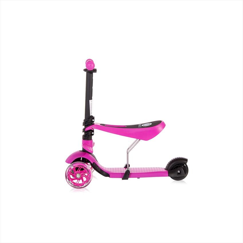 LORELLI Trotineta pentru copii Smart Plus Pink 3 roti cu LED scaun reglabil si detasabil maner parental reglabil ghidon reglabil greutate suportata 20 kg varsta 3 ani+