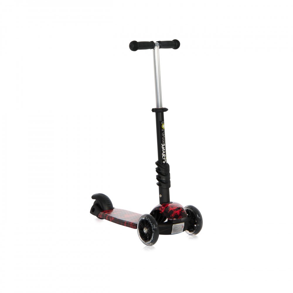 LORELLI Trotineta pentru copii Smart Plus Red Fire 3 roti cu LED scaun reglabil si detasabil maner parental reglabil ghidon reglabil greutate suportata 20 kg varsta 3 ani+