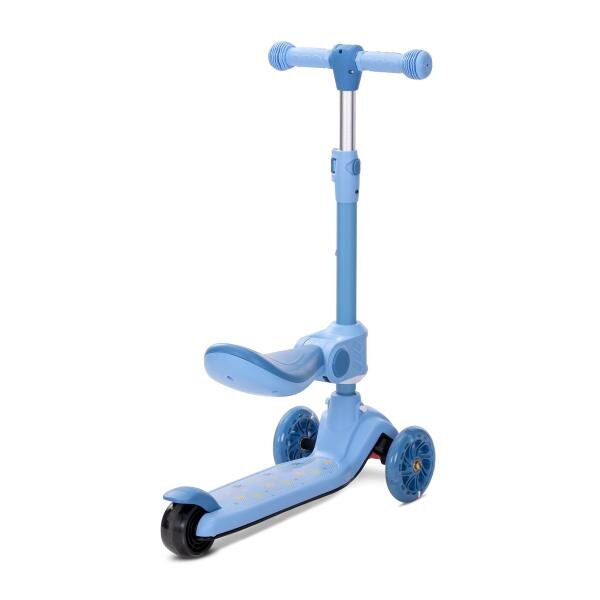 LORELLI Trotineta pentru copii Speedster Blue cu scaunel roti din silicon cu led ghidon reglabil greutate admisa 50 kg