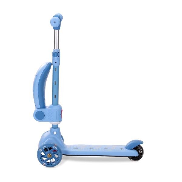 LORELLI Trotineta pentru copii Speedster Blue cu scaunel roti din silicon cu led ghidon reglabil greutate admisa 50 kg