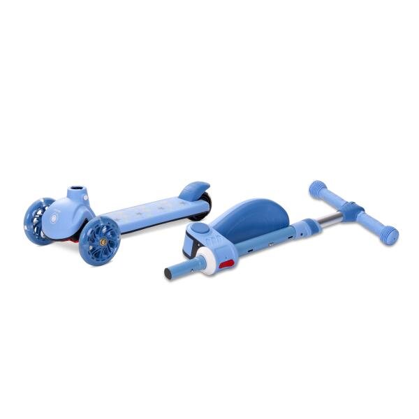 LORELLI Trotineta pentru copii Speedster Blue cu scaunel roti din silicon cu led ghidon reglabil greutate admisa 50 kg