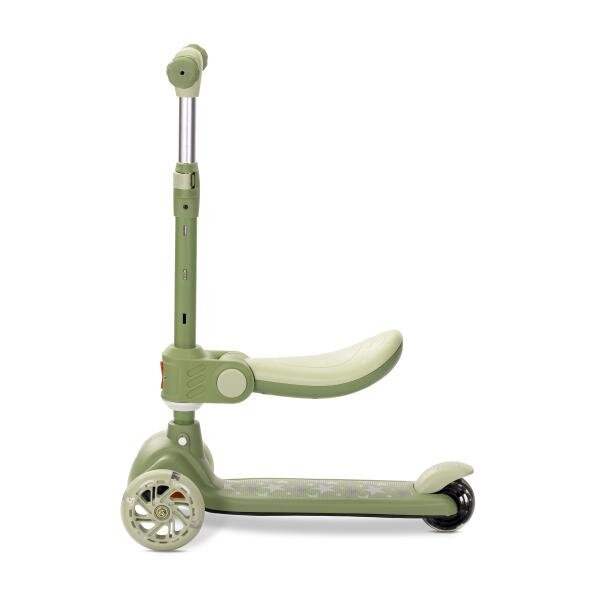LORELLI Trotineta pentru copii Speedster Green cu scaunel roti din silicon cu led ghidon reglabil greutate admisa 50 kg