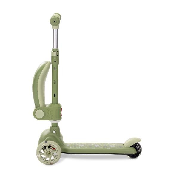 LORELLI Trotineta pentru copii Speedster Green cu scaunel roti din silicon cu led ghidon reglabil greutate admisa 50 kg