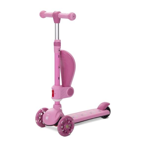 LORELLI Trotineta pentru copii Speedster Pink cu scaunel roti din silicon cu led ghidon reglabil greutate admisa 50 kg