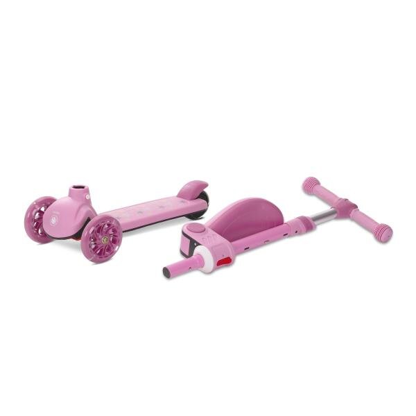 LORELLI Trotineta pentru copii Speedster Pink cu scaunel roti din silicon cu led ghidon reglabil greutate admisa 50 kg