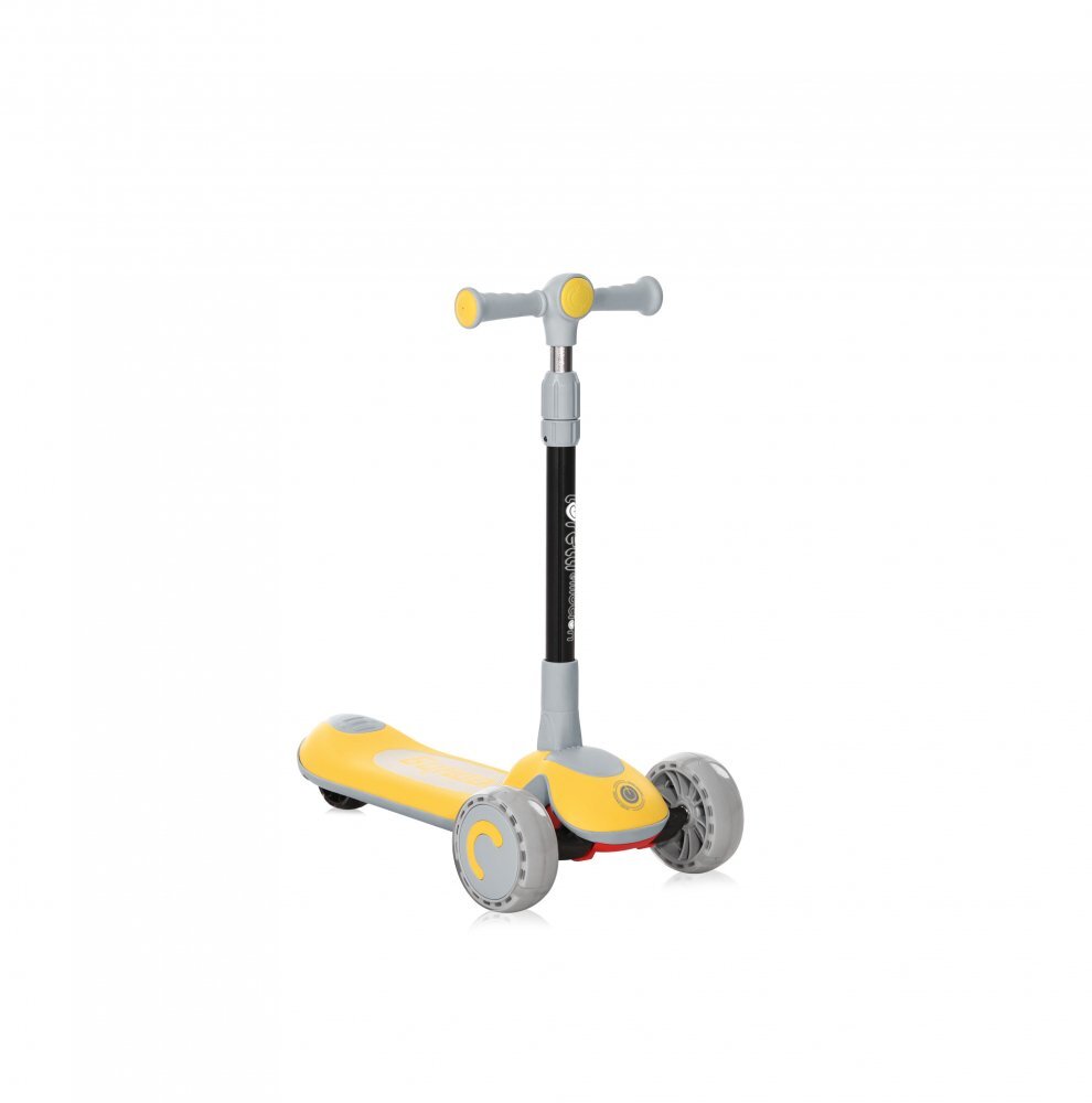 LORELLI Trotineta pentru copii Trio Yellow pliabila roti din silicon cu Led ghidon reglabil sezut detasabil greutate admisa 50 kg 3 ani+