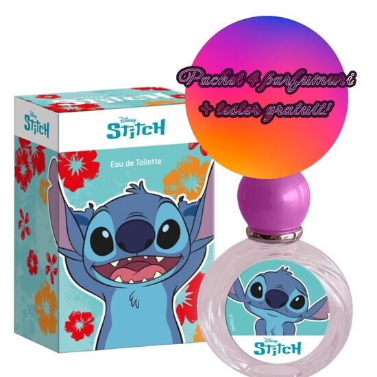Lorenay Set 4 x apa de toaleta pentru copii Stitch 50 ml + tester gratuit